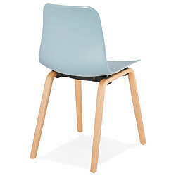 Acheter Alterego Chaise scandinave 'PACIFIK' bleue avec pieds en bois finition naturelle