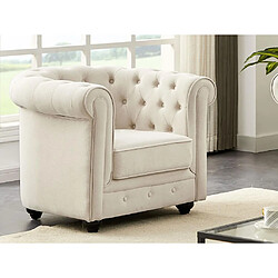 Vente-Unique Fauteuil en tissu beige CHESTERFIELD