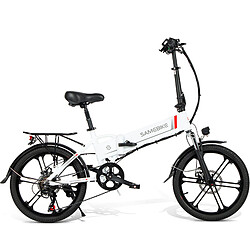 Vélo électrique SAMEBIKE 20LVXD30-II - moteur 350W batterie 48V10AH autonomie 40KM freins à disque mécaniques - Blanc