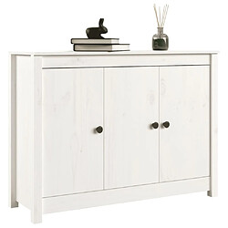 Maison Chic Buffet,Meuble de Rangement,commode pour salon,Cuisine Blanc 100x35x74 cm Bois massif de pin -MN50616 pas cher