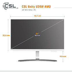 CSL-Computer Unity U24W-AMD PC tout-en-un CSL Unity U24W-AMD / 5600G / 1000 Go / 16 Go RAM / Win 11 Famille