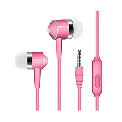 LUUCOZK Écouteurs intra-auriculaires filaires pour musique basse Prise universelle 3,5 mm Casques de sport avec micro - Rose