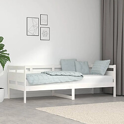 vidaXL Lit de jour sans matelas blanc bois de pin massif 80x200 cm