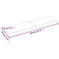 vidaXL Étagère murale 120x30x(2-4) cm bois de chêne massif non traité pas cher