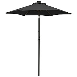 vidaXL Parasol de jardin avec lumières LED noir 200x211 cm aluminium 