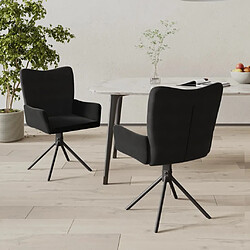 vidaXL Chaises pivotantes à manger lot de 2 Noir Velours 