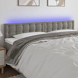 Maison Chic Tête de lit scandinave à LED,meuble de chambre Gris clair 160x5x78/88 cm Velours -MN97341