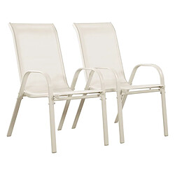 Habitat Et Jardin Fauteuil jardin Textilène Cordoba - Phoenix - Ecru - Lot de 2