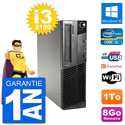 PC Lenovo M91p SFF Intel i3-2100 RAM 8Go Disque Dur 1To Windows 10 Wifi · Occasion 