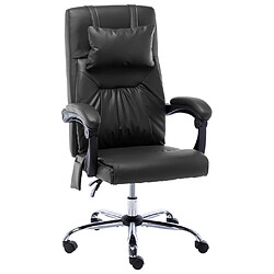 vidaXL Chaise de bureau de massage Noir Similicuir