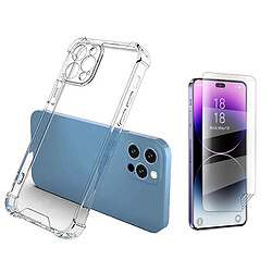 Kit Étui SuperProtectAnti-Shock + Film Hydrogel Avant Phonecare pour Apple iPhone 15 Plus - Transparent 