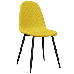 Avis Maison Chic Lot de 2 Chaises à manger | Chaise de salle à manger cuisine Jaune moutarde Velours -GKD87668