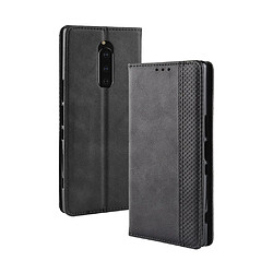 Etui en PU style vintage noir pour votre Sony Xperia XZ4