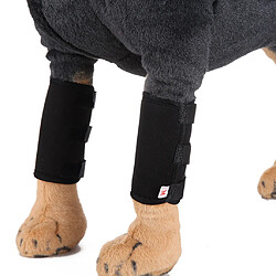 2 PCS Pet Leg Brace Protector Chien Blessure Genouillères Fixes Noir S