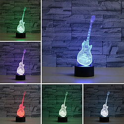 Avis Wewoo Lampe de table lumineuse de vision LED colorée en forme de guitare 3Dversion USB et batterie