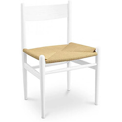 ICONIK INTERIOR Chaise CW-36 Design Boho Bali Blanc