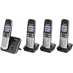 Téléphone sans fil quattro dect noir/argent sans répondeur - kxtg6824 - PANASONIC