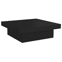 vidaXL Table basse noir 90x90x28 cm bois d'ingénierie