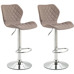 Non Lot de 2 tabourets de bar liège tissu chrome 