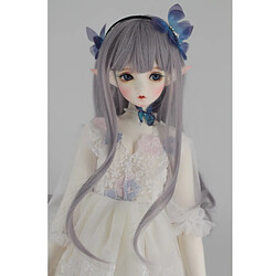 Doux 1/3 BJD Fille Poupée Droite Perruque Super Dollfie Perruque Cheveux Longs Argent Gris