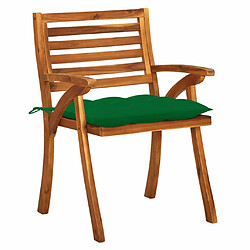 Acheter Maison Chic Lot de 4 Chaises de jardin,Fauteuil d'extérieur avec coussins Bois de teck solide -MN22777