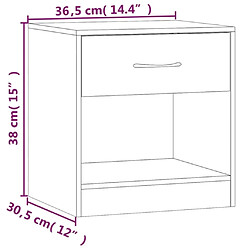 vidaXL Table de chevet 2 pcs avec tiroir Couleur de chêne pas cher