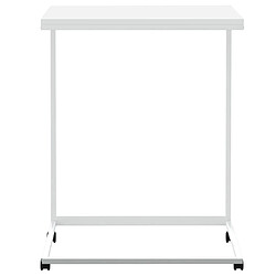 Avis Maison Chic Table d'appoint | Table Basse avec roues Blanc 55x35x70 cm Bois d'ingénierie -GKD73570