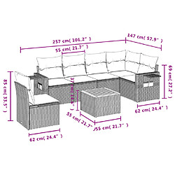 vidaXL Salon de jardin avec coussins 7 pcs beige résine tressée pas cher