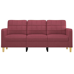 Avis Maison Chic Canapé à 3 places,Canapé droit,Sofa de Salon,Banquette Rouge bordeaux 180 cm Tissu -GKD355670