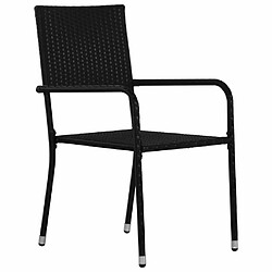 Avis Salle à manger de jardin 3 pcs,Table et chaise à dîner Résine tressée Noir -MN98216