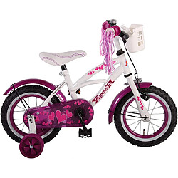 Volare Vélo enfant Heart Cruiser 12 pouces blanc violet