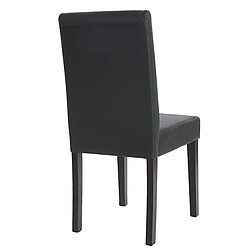 Acheter Mendler Lot de 6 chaises de séjour Littau ~ simili-cuir, noir mat, pieds foncés