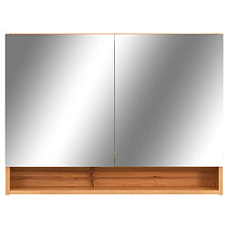 Helloshop26 Armoire à miroir de salle de bain led 80 x 15 x 60 cm MDF chêne 02_0006729