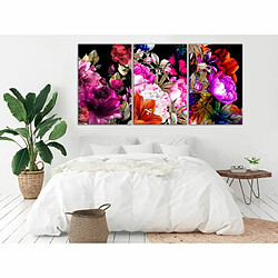 Paris Prix Tableau Imprimé Holiday Bouquet 3 Panneaux 60x120cm