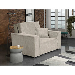 Palozi Sofa Fauteuil convertible en velours côtelé Clivia - Beige