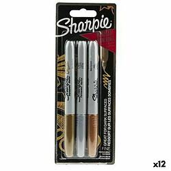 Ensemble de Marqueurs Sharpie Multicouleur métallique 3 Pièces 1 mm (12 Unités) 