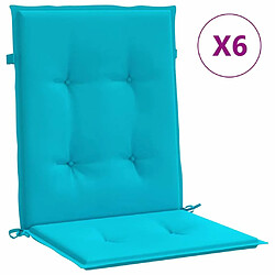 Maison Chic Coussins Confort,Coussins de chaise à dossier bas 6 pcs turquoise tissu -GKD54489