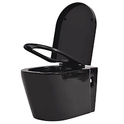 vidaXL Toilette murale Céramique Noir