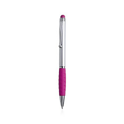 Totalcadeau Stylo en aluminium avec pointe en caoutchouc stylet tactile - Stylo encre bleu design Couleur - Fuchsia pas cher pas cher