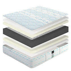 LUXURY LITERIE Matelas 180x200 cm, Thermotec, 24cm, mémoire de forme, ferme, indépendance du couchage, face été/hiver pas cher