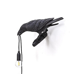 Universal Lampe murale oiseau italien moderne résine blanc noir lumière chambre lit eau lumineuse chambre décoration luminaire led (mur gauche) 