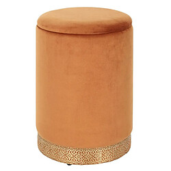 The Home Deco Factory Pouf coffre en velours Mirage ocre.