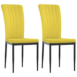 vidaXL Chaises à manger lot de 2 Jaune moutarde Velours