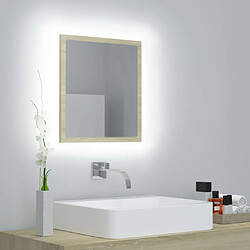 Maison Chic Miroir LED moderne de salle de bain,Décoration Miroir mural Bain Chêne sonoma 40x8,5x37 cm Acrylique -MN68002