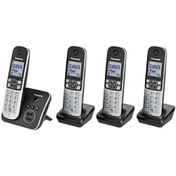 Acheter Téléphone sans fil quattro dect noir/argent sans répondeur - kxtg6824 - PANASONIC