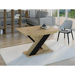 Bestmobilier Tosca - table à manger extensible - chêne clair et noir - 120 à 160 cm