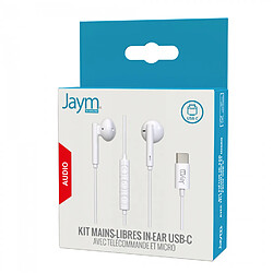 Jaym Kit Pieton Ecouteurs Classiques Type-c + Telecommande + Micro Blanc 