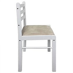 Acheter Decoshop26 Lot de 2 chaises de salle à manger cuisine design classique hévéa solide et velours blanc CDS020170