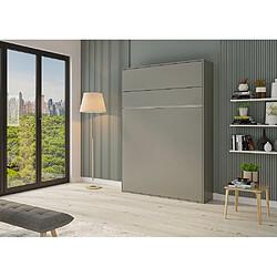 Inside 75 Armoire lit escamotable GENIUS gris mat Ouverture assistée couchage 140*200