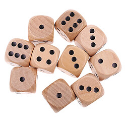 10x Dés En Bois D6 Dés à Six Faces En Pointillés Pour Donjons Et Dragons Naturel jeux de dés d'amour